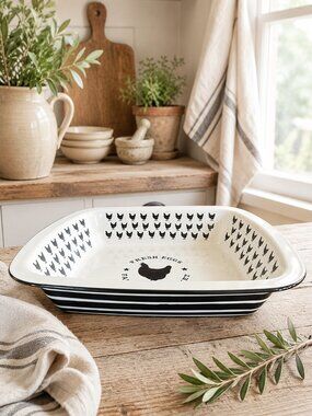 Large Bread Baker Farmhouse Oven To Table Baking Dish Country Kitchen Casserole